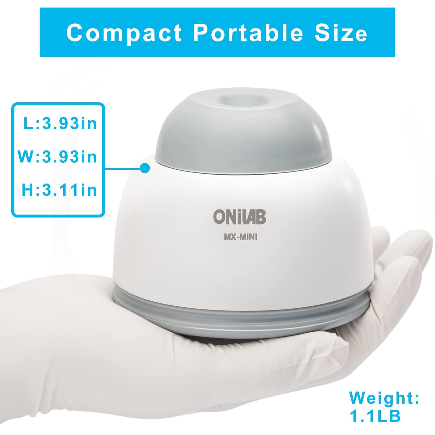 ONiLAB Mini mezclador de vórtice con función táctil, mezcla de laboratorio, esmalte de uñas, adhesivos de pestañas y pinturas acrílicas, vórtice de laboratorio para tubos, incluye 120 bolas de mezcla