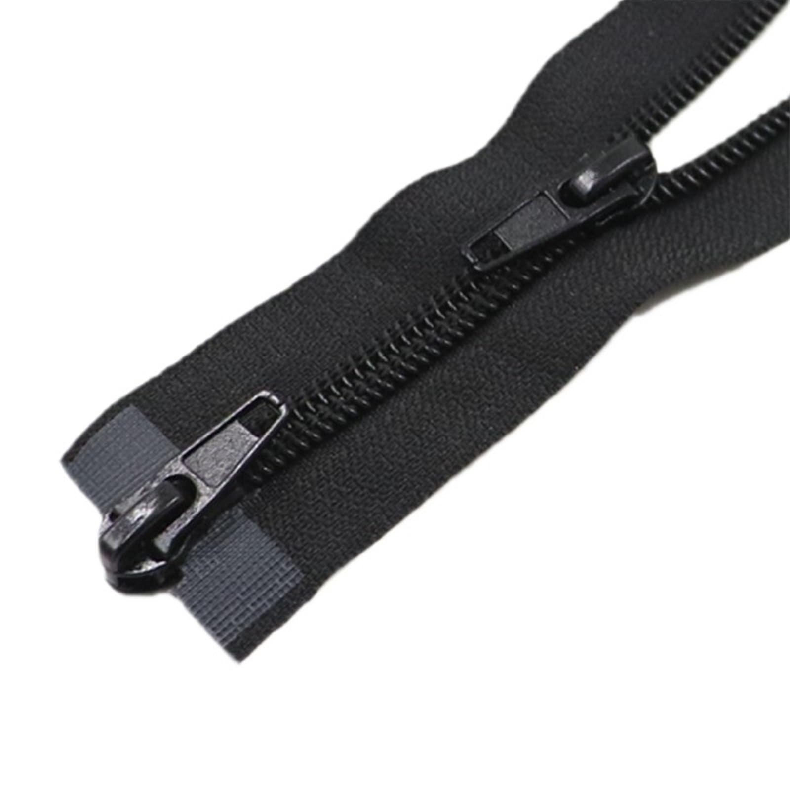 Zippers Sewing, Two-Way Separating Zipper 5# Nylon Double Slider Multicolor 60-500cm for Sewing(Black-100cm)