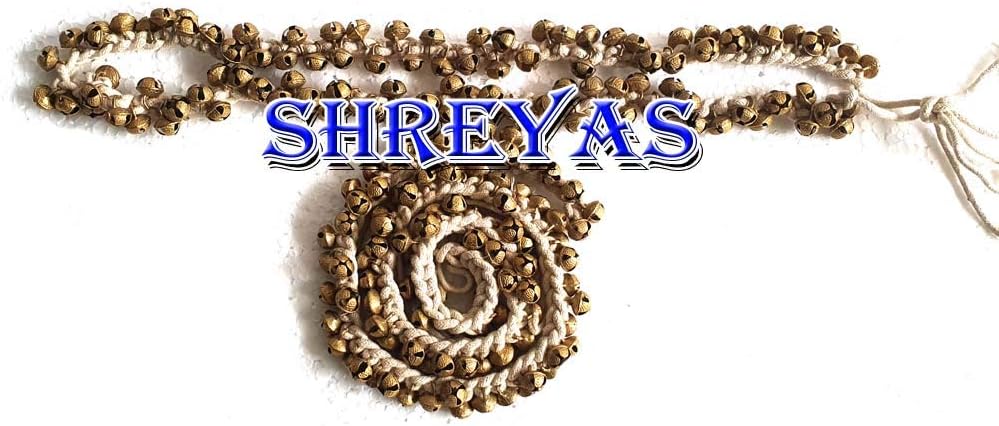 SHREYAS Medium Size Brass Kathak Ghungroo Pair, sound (100+100) NO-12 Medium Bells Best quality Tied with Cotton Cord Indian Classical Dancers Anklet Musical Instrument