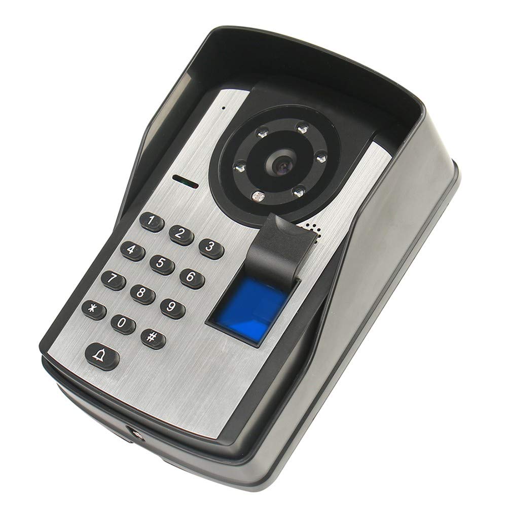 Videoportero WiFi Timbre de Video, Digital Mirilla 7" Intercomunicador De Puerta Pantalla táctil de contraseña Control Remoto desbloqueo de Huella, Impermeable Seguridad De Hogar