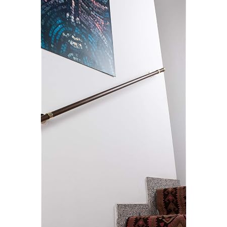 Pasamanos InCasa De Acero Cepillado - 28 Mm Diámetro, 420 Cm Longitud, Soporta 130 Kg, Diseño Italiano