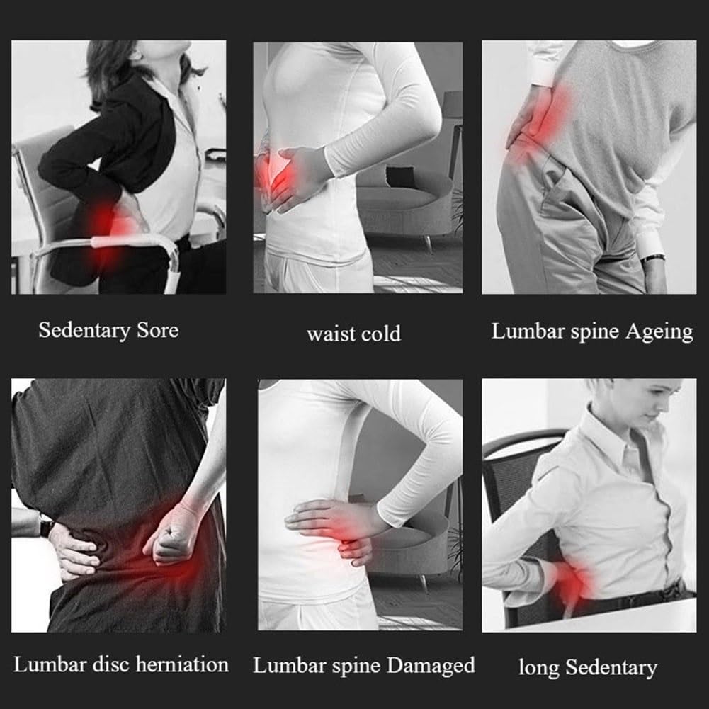 Lumber Brace Belt Calentamiento Eléctrico Vibración Masaje Soporte Lumbar For Mujeres Y Hombres Ciática, Hernia De Disco Dolor Alivio Longitud 110 Cm