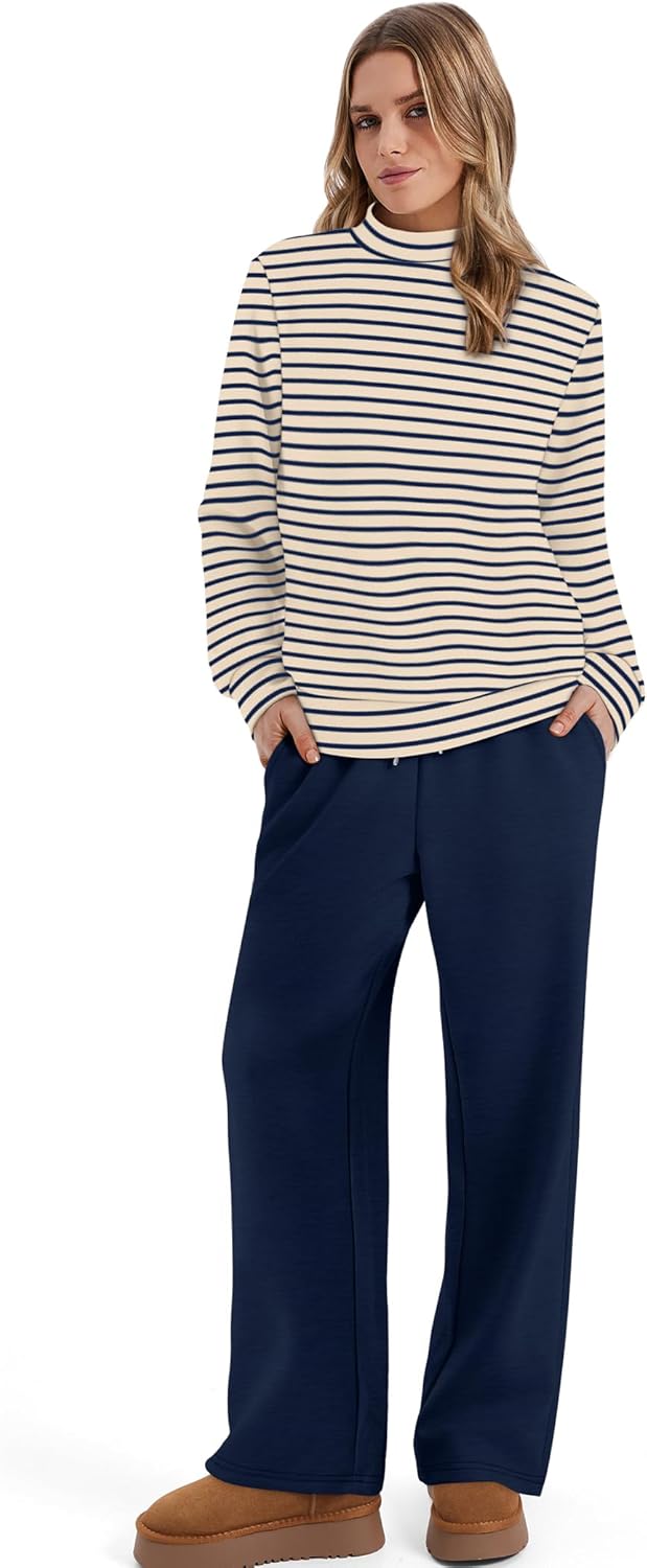 Sampeel Two Piece Sets for Women Mock Neck Matching Sets Loungewear Fall Clothes Travel Outfits Fashion 2025 XS-2XL - Image 4