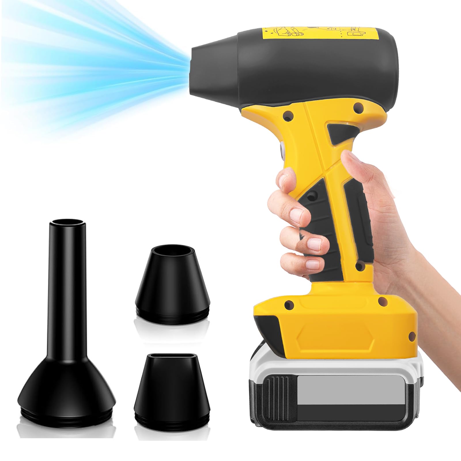 BAT20TL Jet Dry Blower for Dewalt 20V Max Li-ion Battery, 130000RPM Brushless Compressed Air Duster, 4 Gear Adjustable Air Jet Fan Mini Air Blower for Garden,Keyboard, Yard, Car
