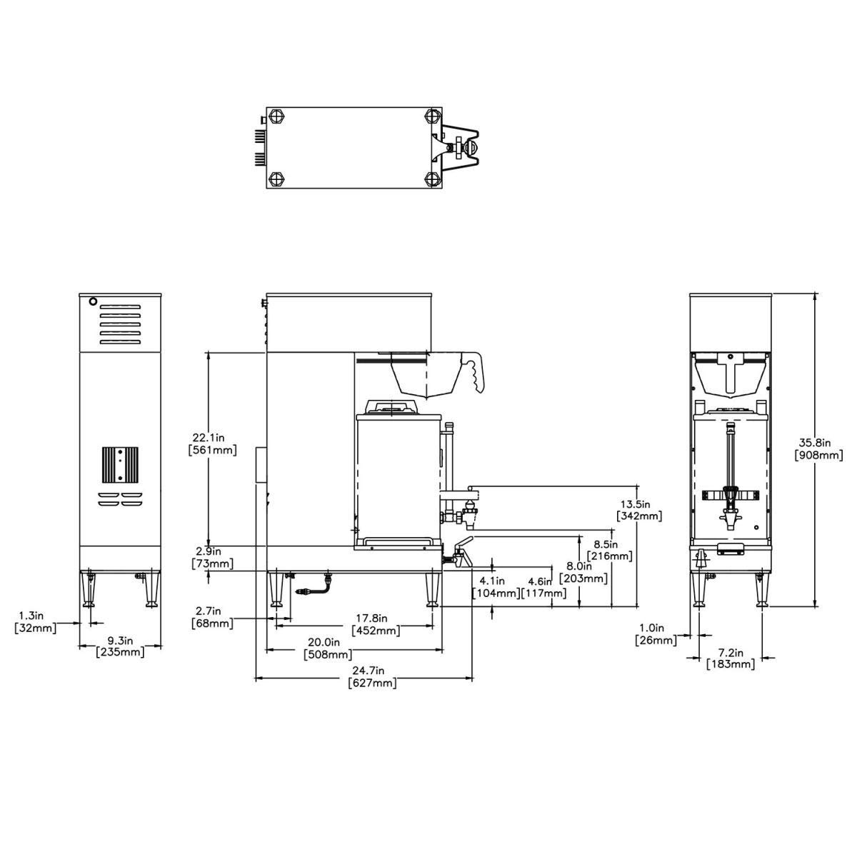 Bunn 33600.0029 Single SH DBC BrewWise Single Soft Heat Coffee Brewer for Servers (Not Included)