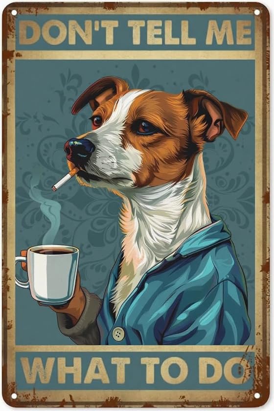 Plaque métal Jack Russell au design rétro soigné pour décoration murale chic
