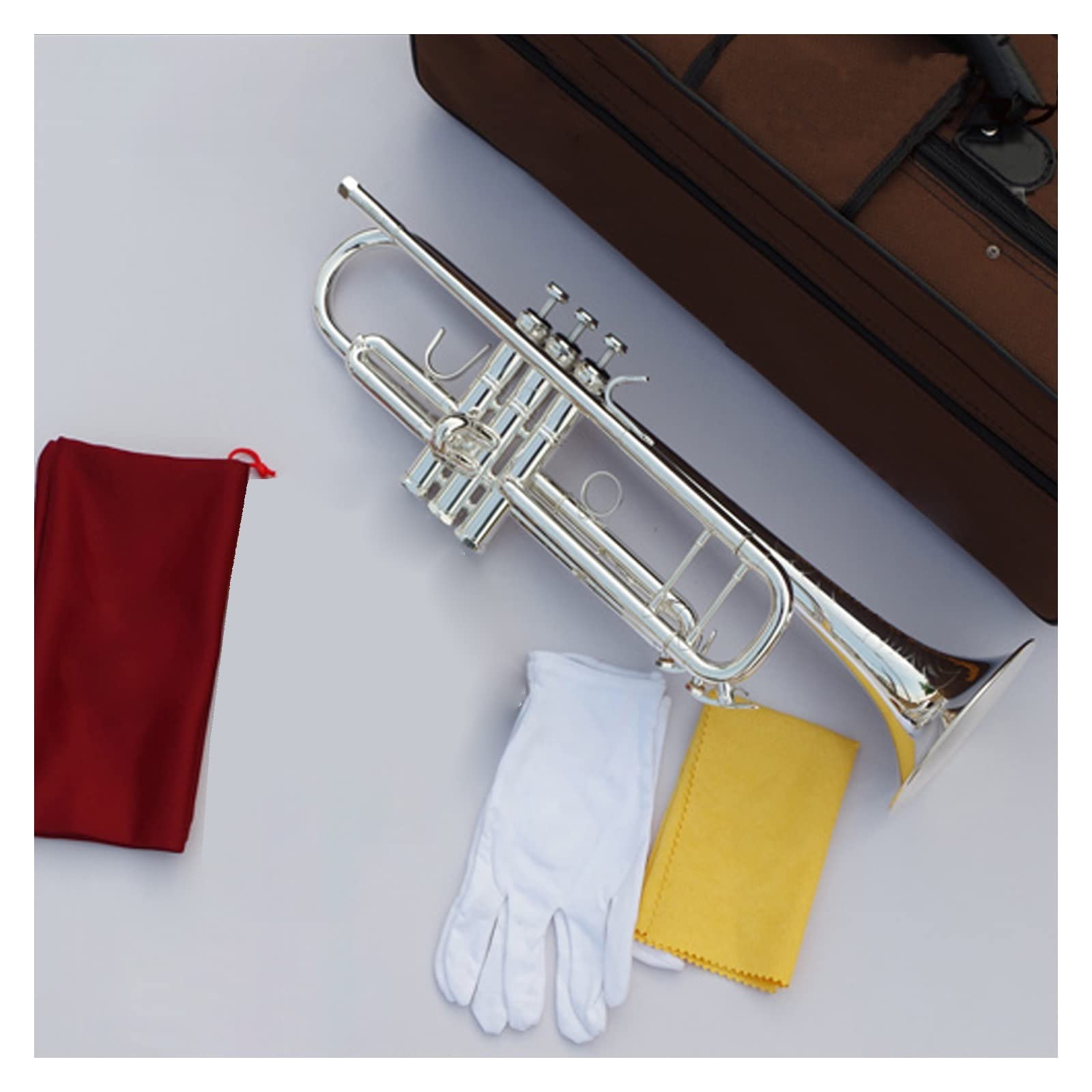 Trąbka Bb Posrebrzane Instrumenty Muzyczne Profesjonalne Trąbki W Zestawie Ustnik W Zestawie początkujących trąbka