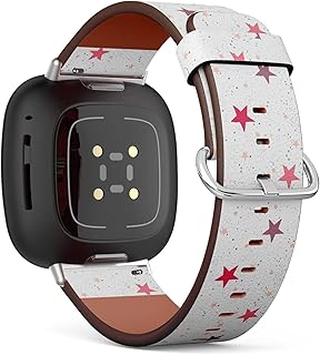 CJBROES Replacement Leather Watch Band, Compatible with Fitbit Versa 3 and Fitbit Sense of Wristband Bracelet Accessory - Creative
