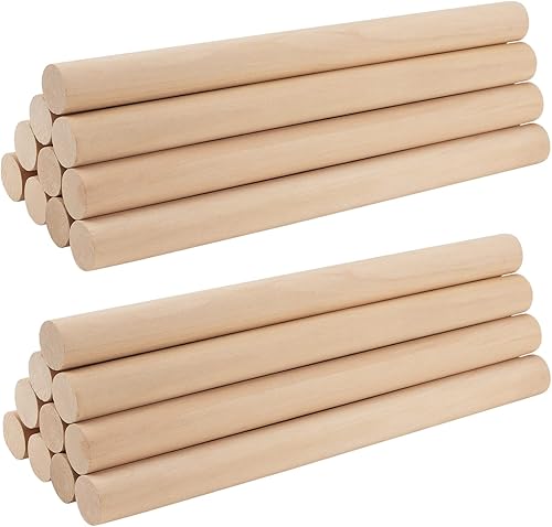Miniatura 5 de 20 varillas de madera de 1 x 12 pulgadas, varillas de madera maciza sin terminar, palos de madera para manualidades