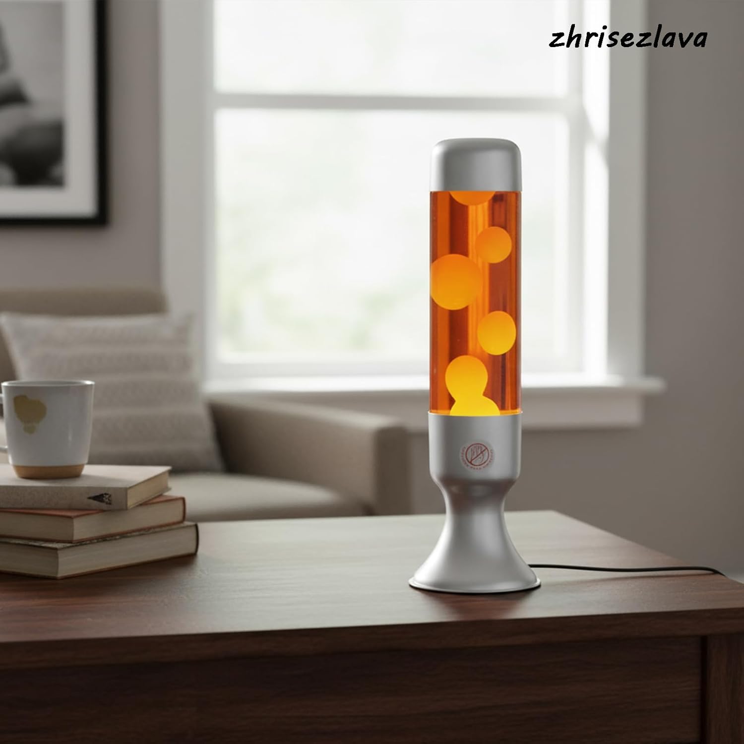 16 Inch Liquid Lamp, Orange Liquid Yellow Wax Motionin Liquid Motion Light, Night Light Home Decor for Meditation, Amazing Gifts for Adults & Kids, Silver Base.（jbd）