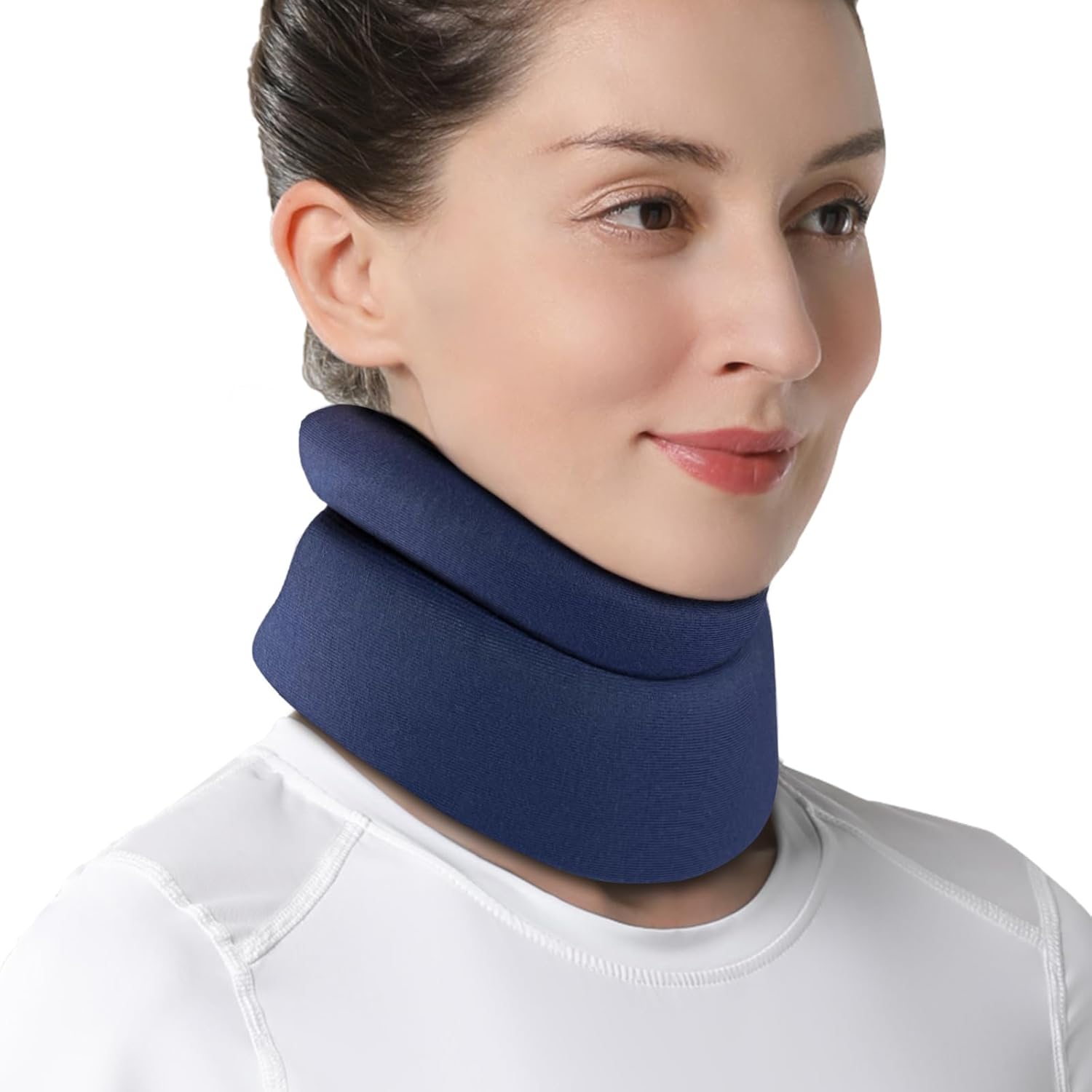 VELPEAU Neck Brace for Neck Pain and Support - Soft Cervical Collar for Sleeping in Bed, Snoozing, Sleeping Upright, Anti-Snoring, Sleep Apnea for Women & Men (Blue, Comfort Version, Medium: 11.5-14"/3?) Medium (Pack of 1) Comfort(regular)blue