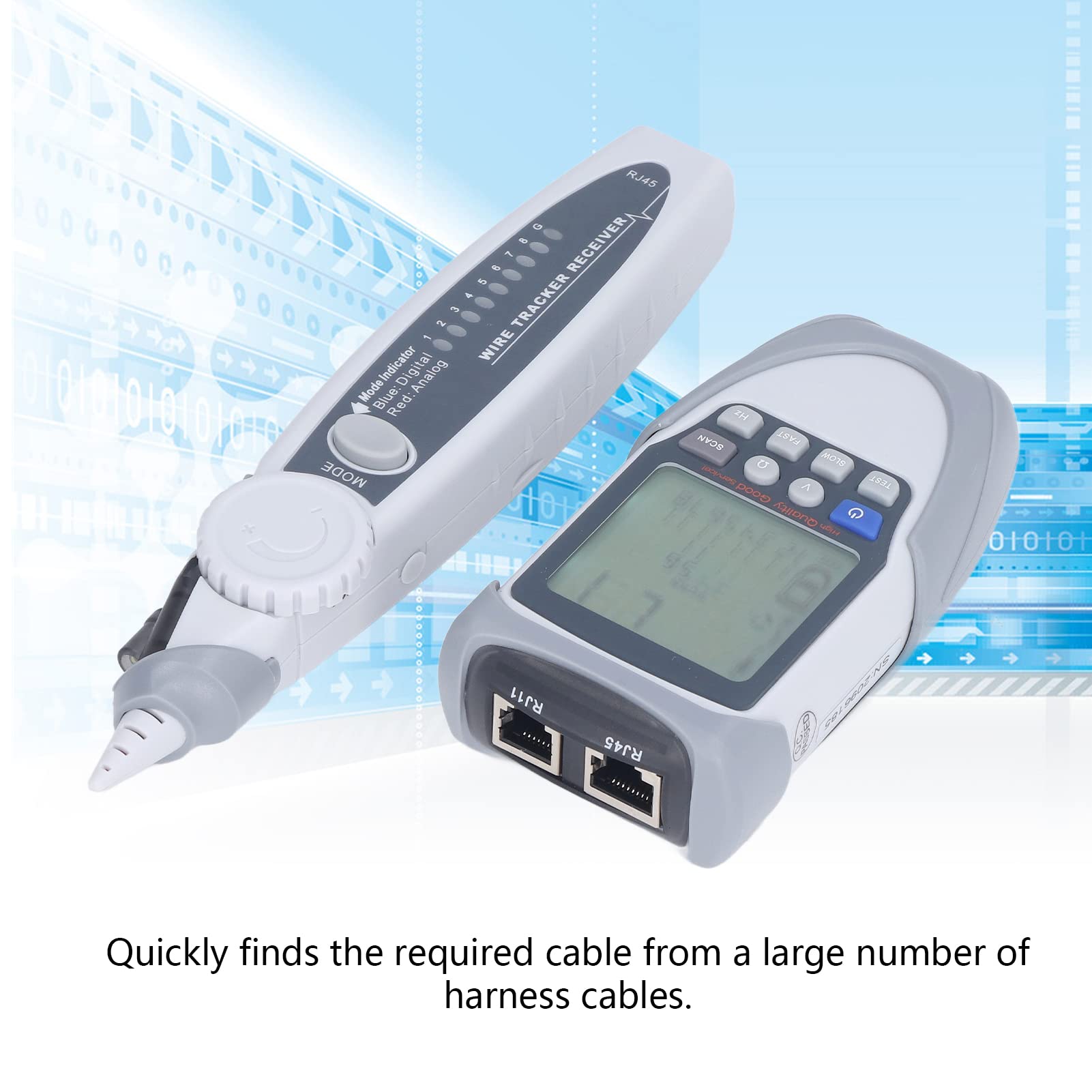 Tester Kabli Sieciowych, Tester Kabli Poe dla CAT5e/CAT6/CAT6a, Tester Sieci Ethernet z Wyświetlaczem LCD, Przewodu Ethernet do Testowania Lokalizacji Uszkodzeń i Pomiaru Długości