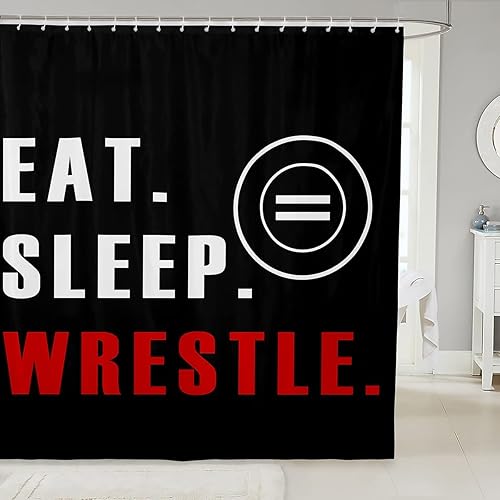Feelyou Cortina de baño de lucha libre para bañera, temática deportiva, cortina de ducha para niños, niñas, adolescentes, decoración de lucha libre, disponible en Yaxa Venezuela