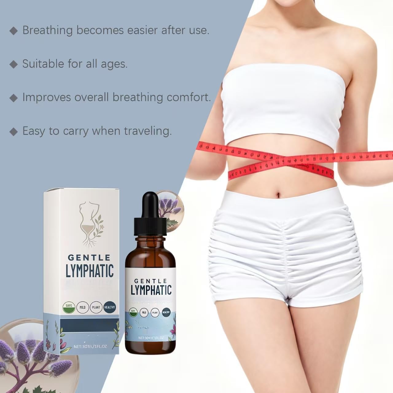Gocce linfodrenanti bio per il sistema linfatico,Una sensazione di leggerezza e vitalità per tutto il giorno ,2pcs