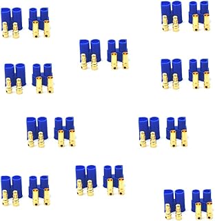 Padarsey 10 Pair EC3 Connector 3.5mm Gold Bullet Banana Plug Female Male RC ESC LIPO Battery Electric Motor Airplane Quadcopter Parts DIY