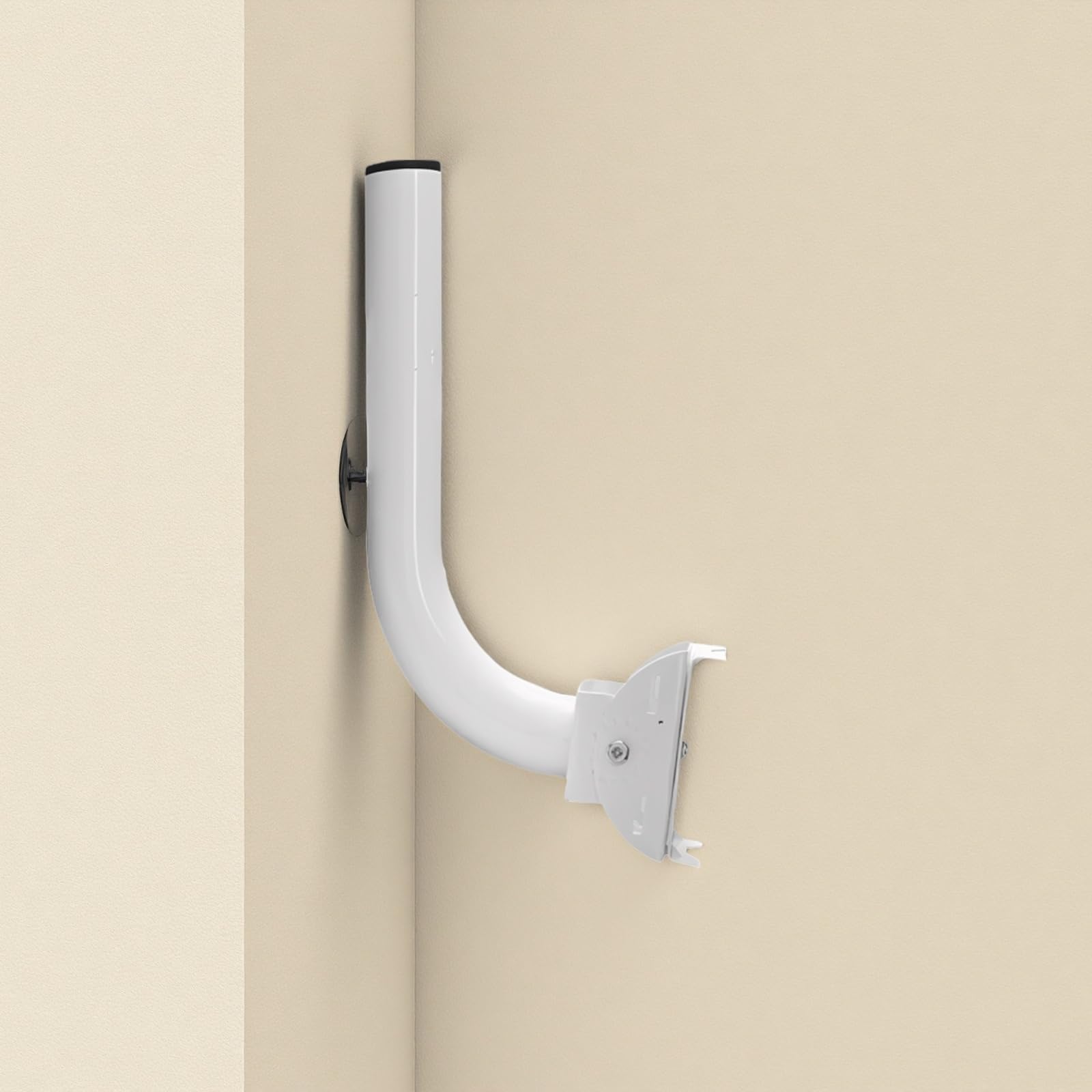 Lot de 4 supports de pont sans fil, fixation sur poteau en fer avec angle réglable, 290 x 140 x 85 mm, support extérieur pour point d'accès, pour caméra de sécurité, blanc