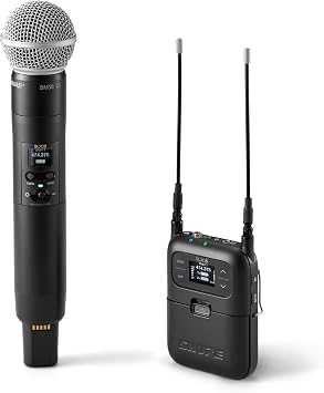 Shure SLXD25/SM58 Portable Digital Wireless System with SLXD2 Handheld Transmitter with SM58 legendary Cardioid Dynamic Vocal Microphone and SLXD5 Single-Channel Receiver | H55 Band SLXD25/SM58-H55