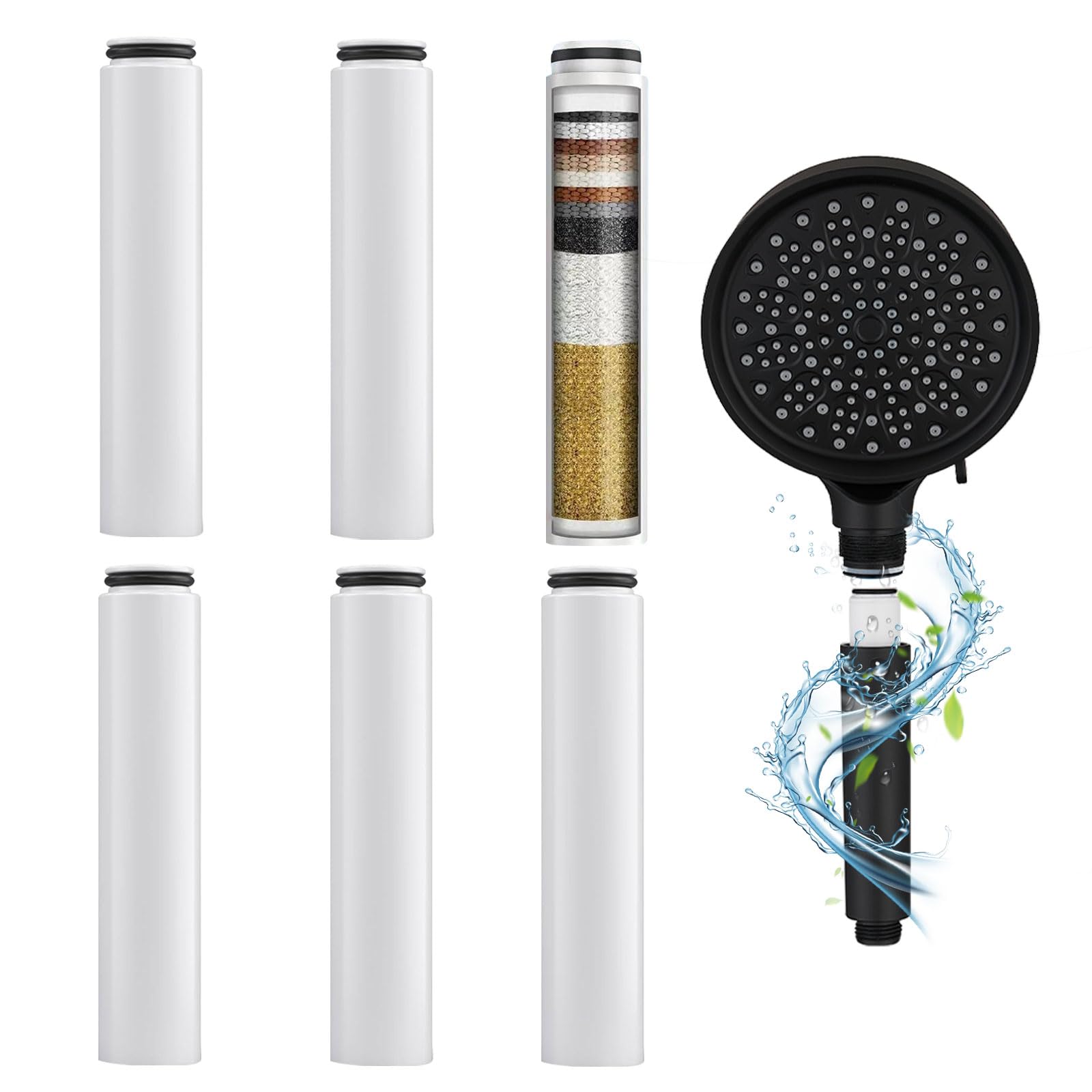 Cartuchos de filtro de ducha compatibles con Cobbe, suavizador de agua, filtra cuentas, elimina el cloro y evita la piel seca y co