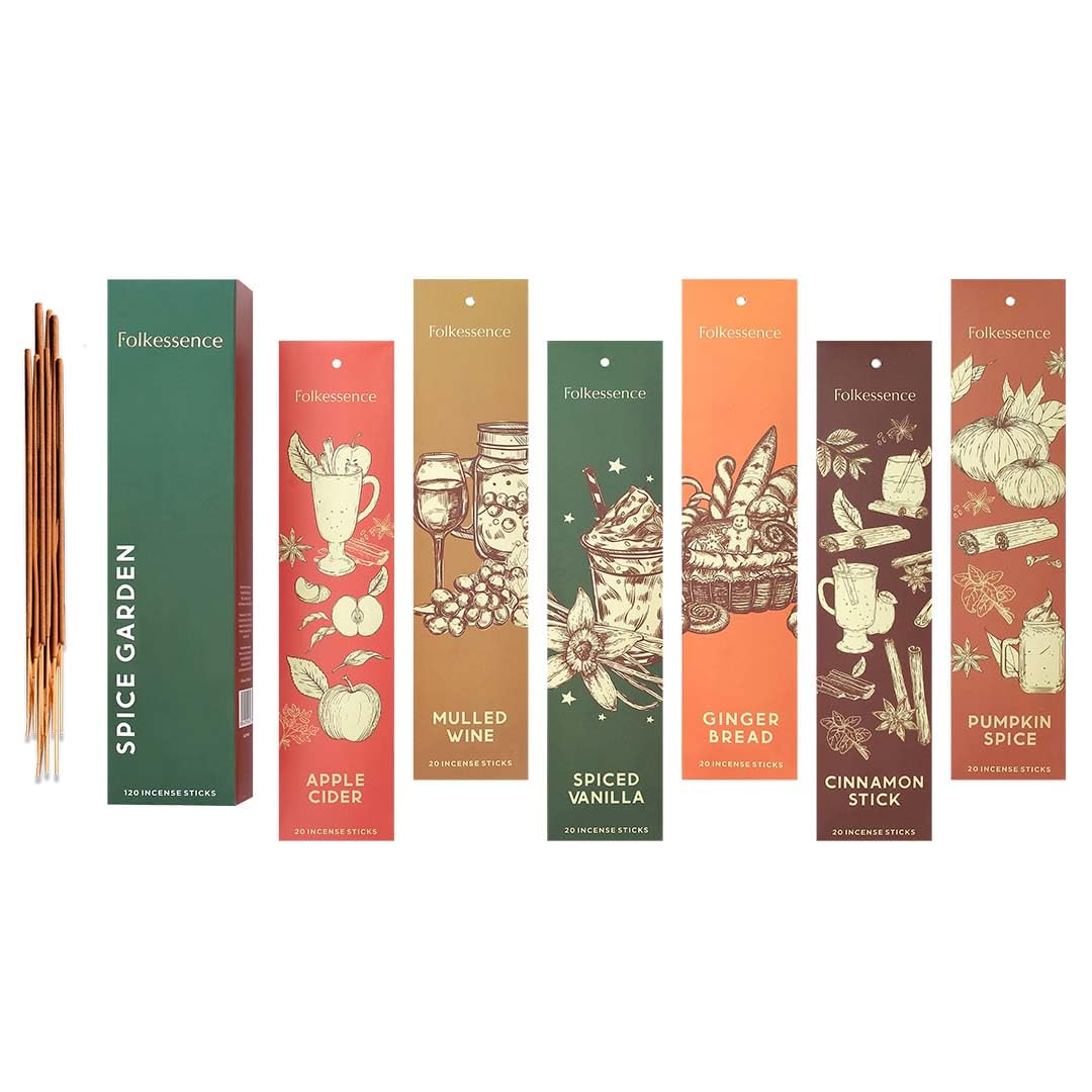 Sponsored Ad - Folkulture Incense Sticks - Set of 6 (120 Sticks) | Organic Non-Toxic Christmas Scented Incense Stick – Gingerbread, Apple Cider, Vanilla, Wine| Xmas Gift for Women, Holiday Aromatherapy, Home
