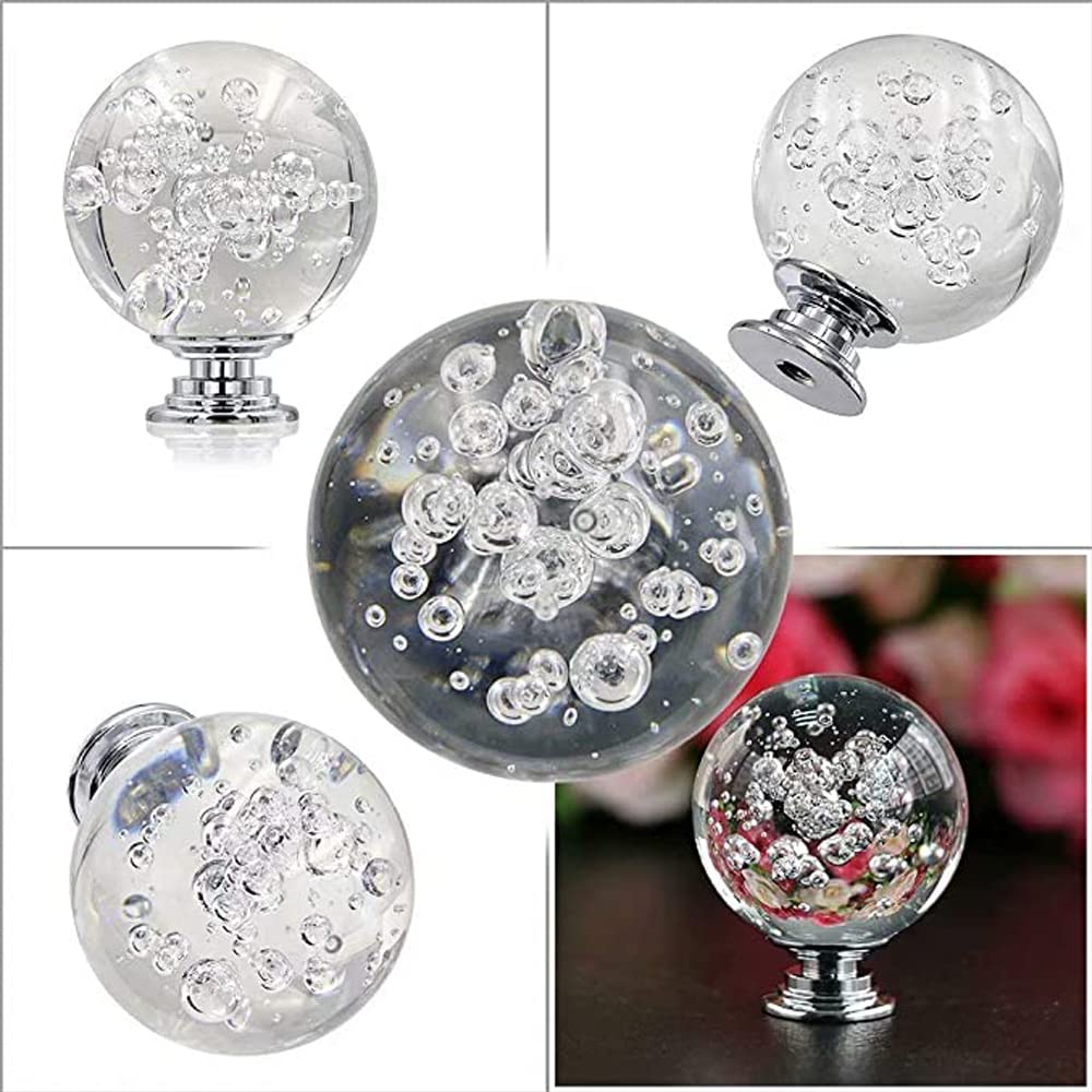 yufana Achengqi Pack of 4 Crystal Knobs, Dresser Handle, Glass Knob, Drawer Handle, Ball Handle, Made of Zinc Alloy Glass - Image 4