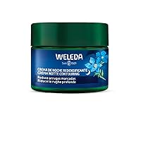 Weleda Crema Notte Viso Contouring Genziana Blu, Riduce le Rughe Profonde e Ripara