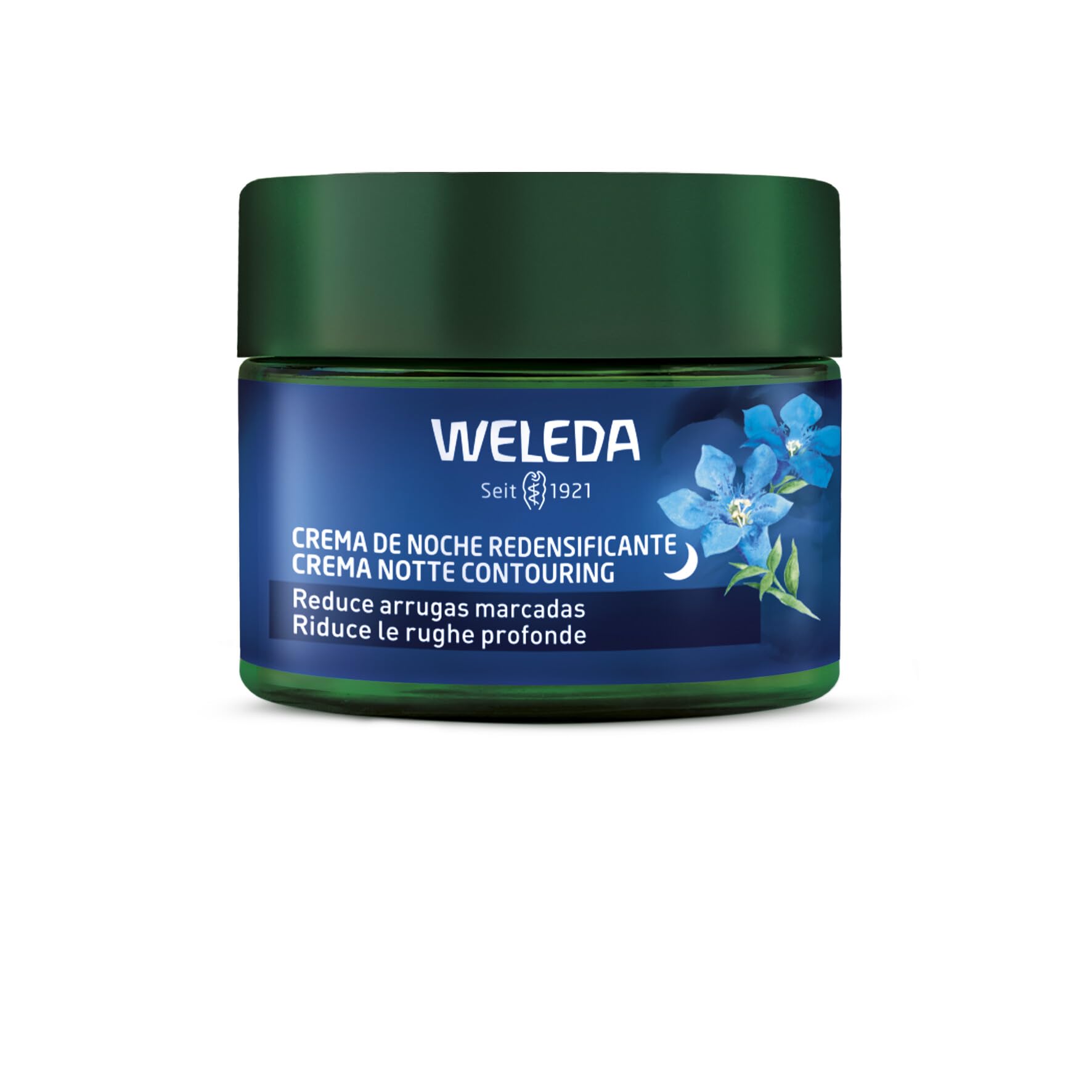 Weleda Crema Notte Viso Contouring Genziana Blu, Riduce le Rughe Profonde e Ripara La Pelle Durante la Notte, 1 x 40 ml