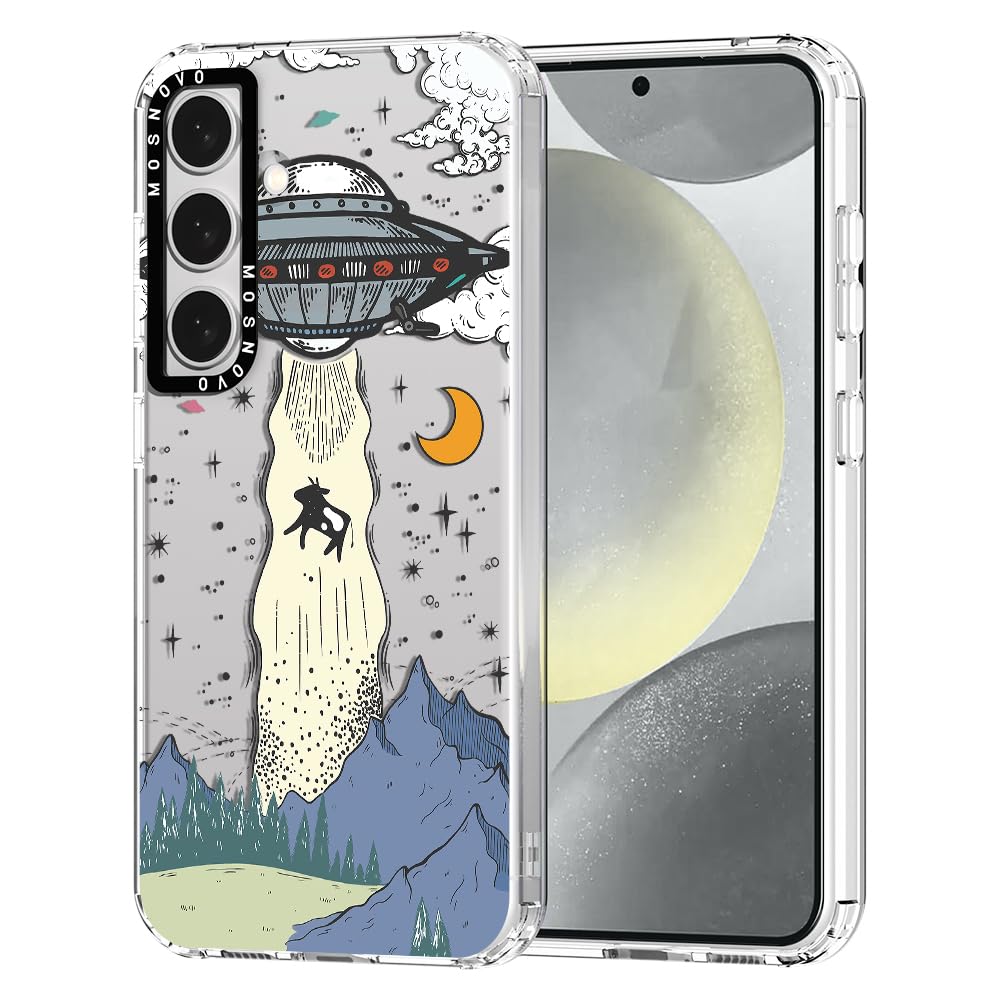 MOSNOVO Case for Samsung Galaxy S24, [Buffertech 6.6ft Military-Grade Drop Protection] [Anti Peel Off Tech] Clear TPU Bumper Phone Case Cover Design - UFOClimatePartner certified
