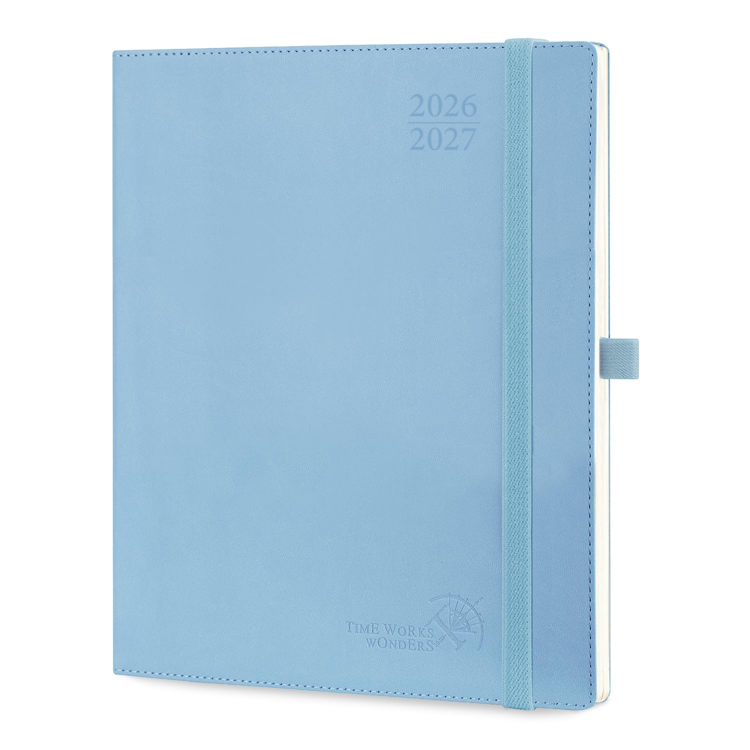 POPRUN 2026-2027 Academic Diary Week to View Large (26.5x21.5 cm) Soft Cover 17 Months (Aug'26 - Dec'27) Vertical Weekly 26/27 Mid Year Planner(Blue)
