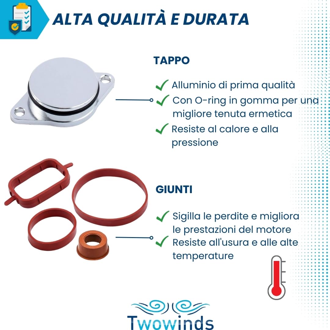 Twowinds Kit Annullare Farfalle Collettore - (6 tappi, 20 Guarnizioni)