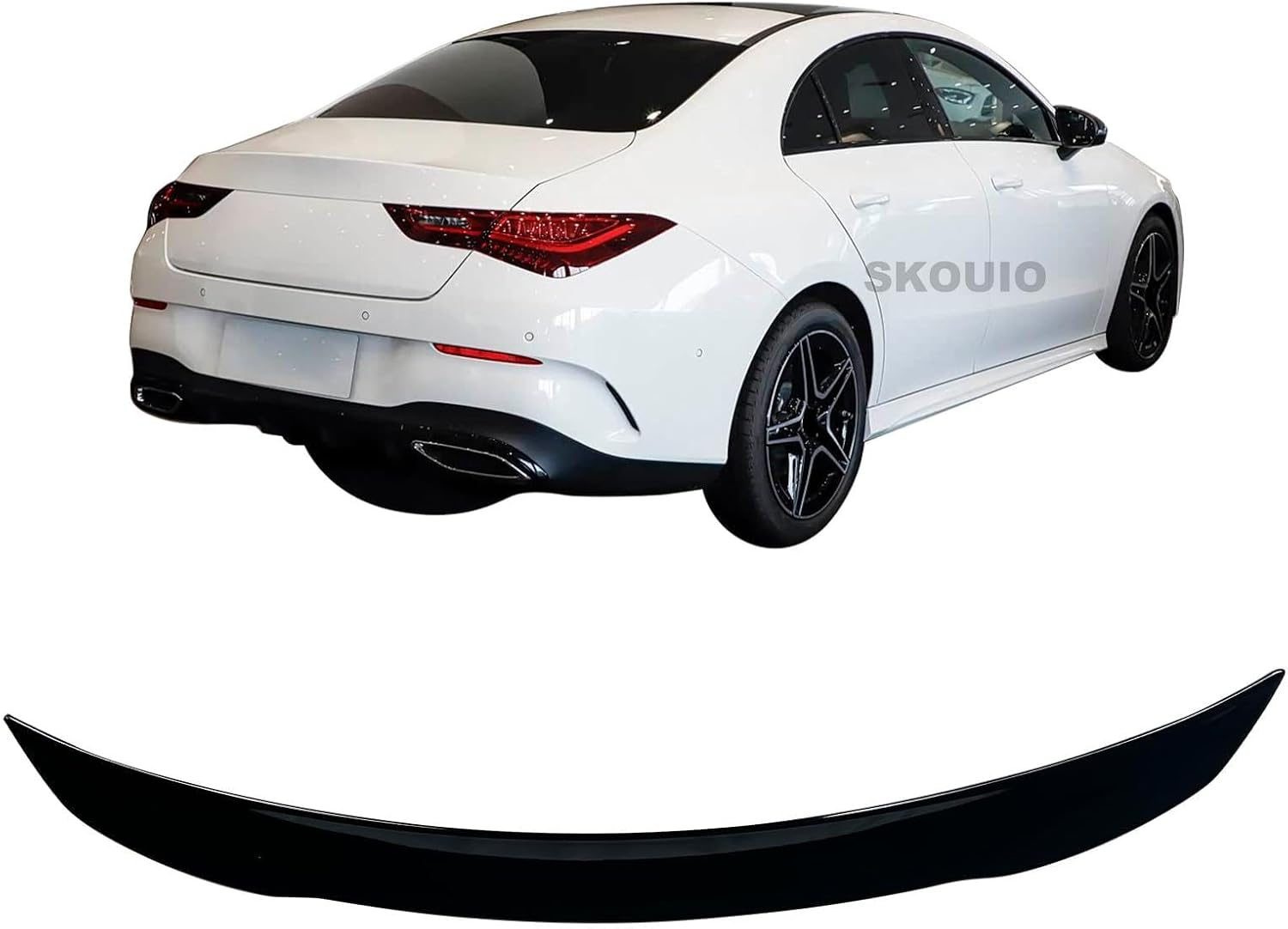 Rear Spoiler Wing for Mercedes-Benz CLA C118 CLA250 CLA35-AMG CLA45-AMG 2020-2025 Glossy Black Auto Exterior ABS Tail Trunk Lip Spoiler Wing Aerodynamic Styling