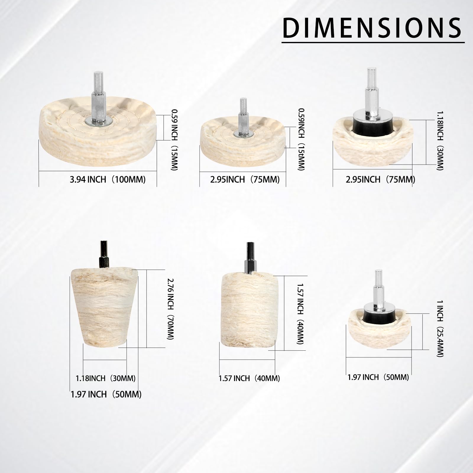 Buffing Wheels Kit - 9pcs for Drill Polishing -4 Buffing Wheels Kit - 9pcs for Drill Polishing -4