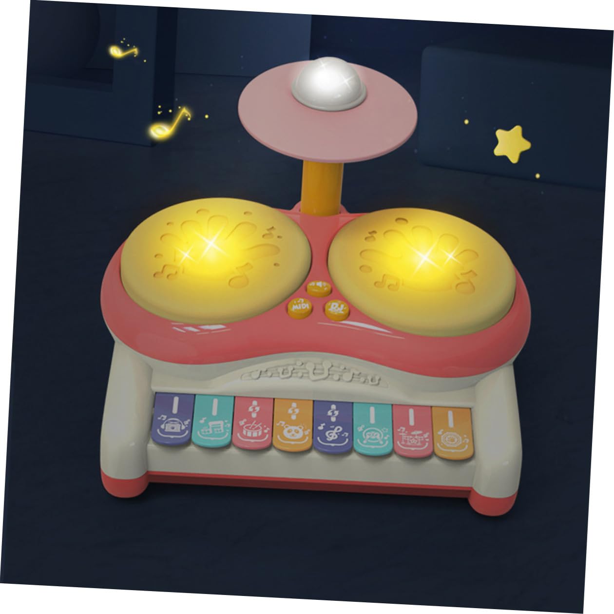 ifundom Juguete Educativo Musical para Niños Instrumento de Percusión Multifuncional de Plástico Rosa Que Mejora la Coordinación Ojo-Mano y Es Adecuado para Bebés