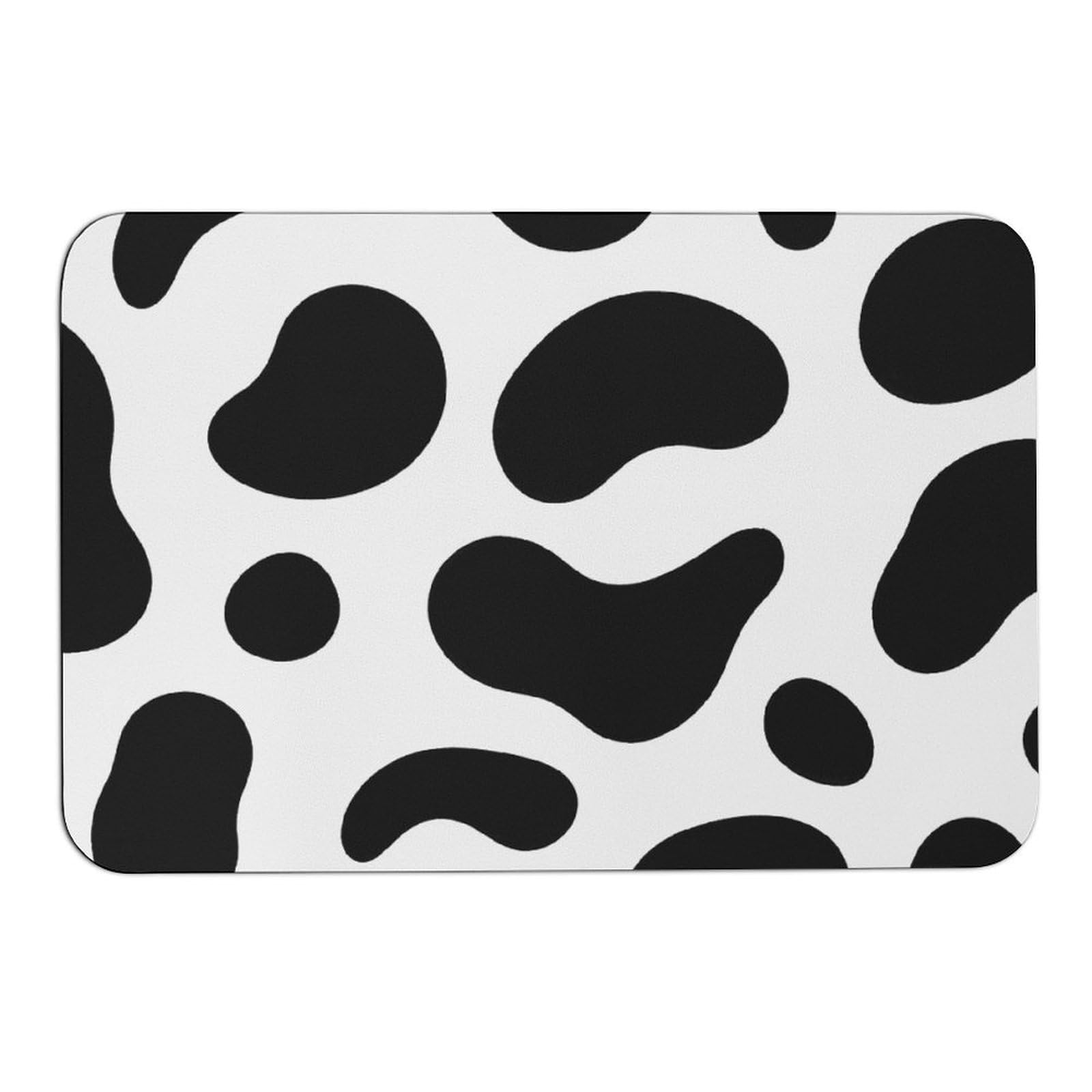 Tapis absorbant l'eau en diatomite imprimé vache pour entrée