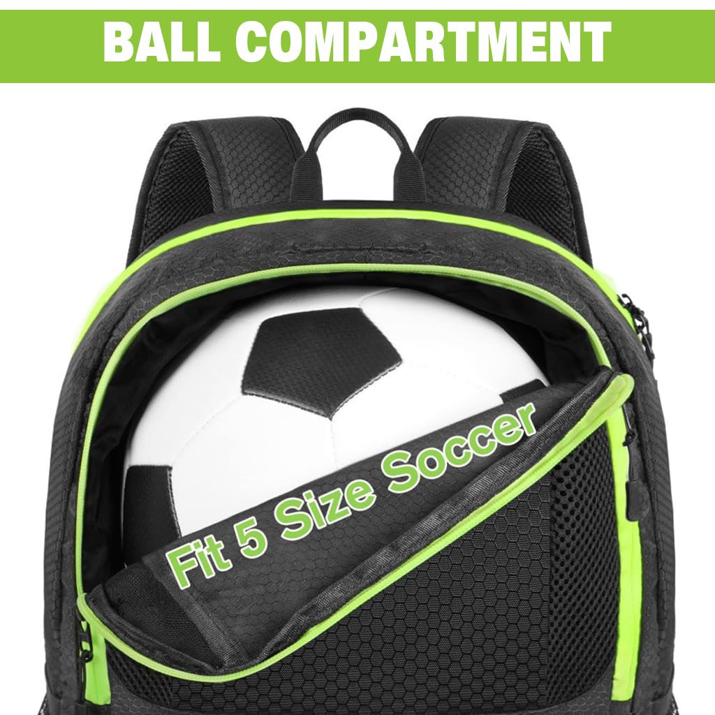 PROBEROS Soccer Bag, Football Backpack, Ball and Shoe Compartments 3