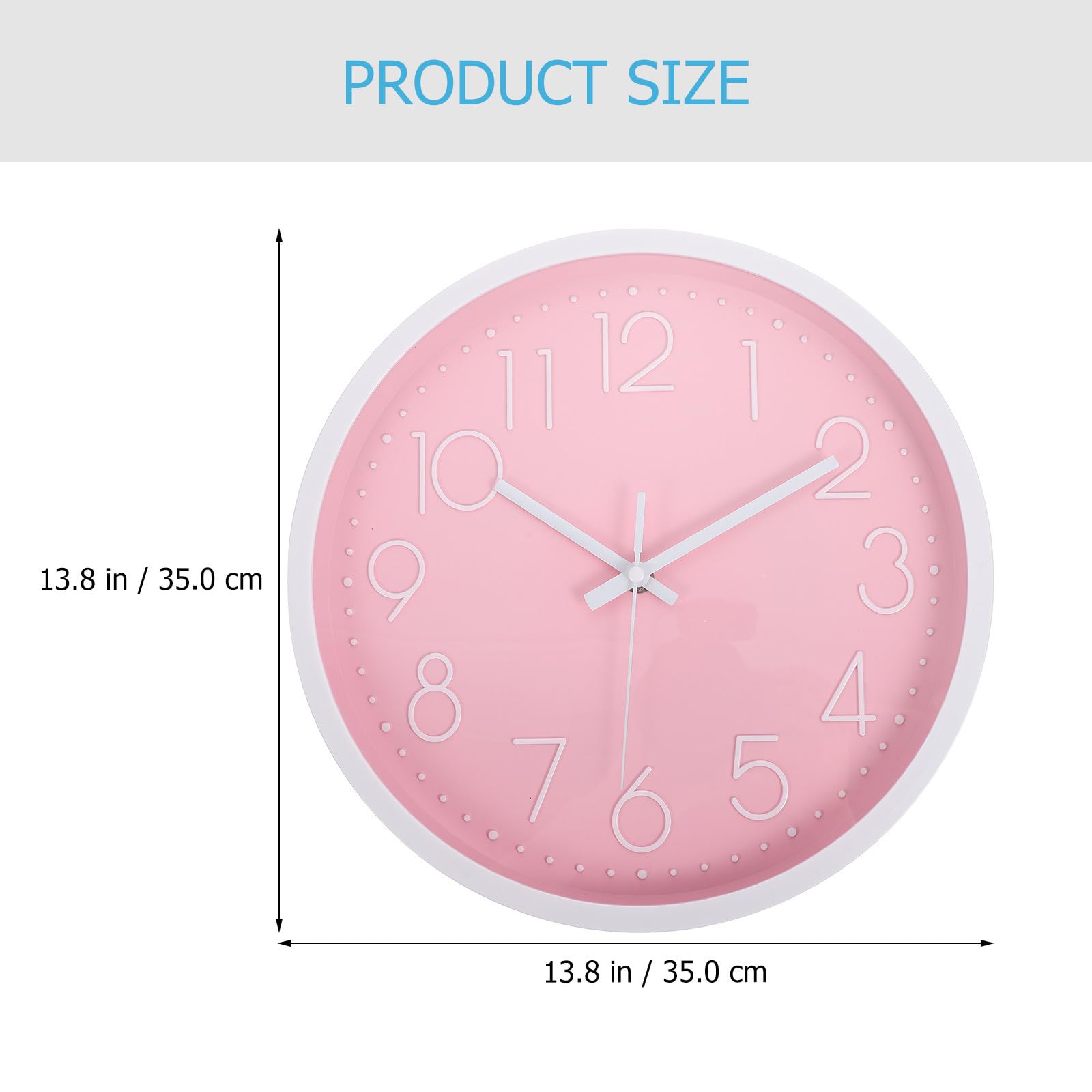 SOLUSTRE Reloj de Pared Silencioso Infantil Rosa, Decoración Moderna