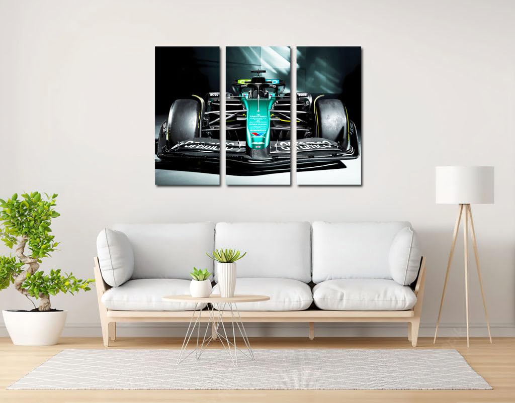 Set 3 Poster Decorativi F1 Aston Martin AMR24 Fernando Alonso – Stampe Su Legno, 97x62 Cm, Per Soggiorno