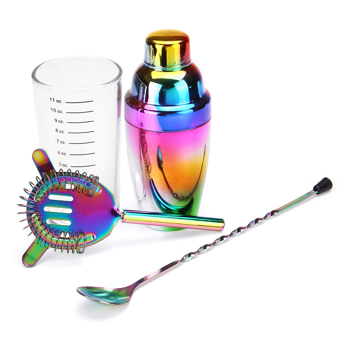 Conjunto De Barra De Barman Martini De Bebida De Coctelera De Cóctel De Acero Inoxidable De 11 Oz