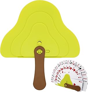 2 Pack Playing Card Holder for Kids Adults, Little Hands Free Cards Organizer for Canasta Uno Poker Game (Yellow)