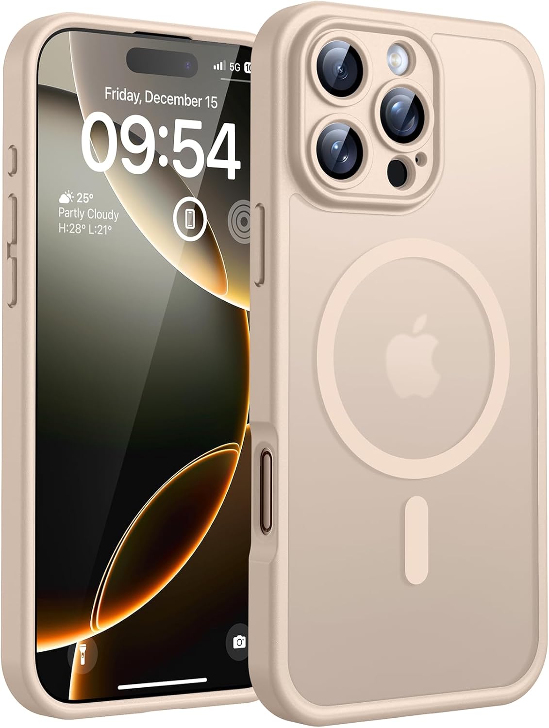 TOCOL Cover Antiurto per iPhone 16 Pro 6,3 Pollic, Airbag ammortizzante integrato, Custodia per iPhone 16 Pro Protezione Antiurto, Titanio Sabbia