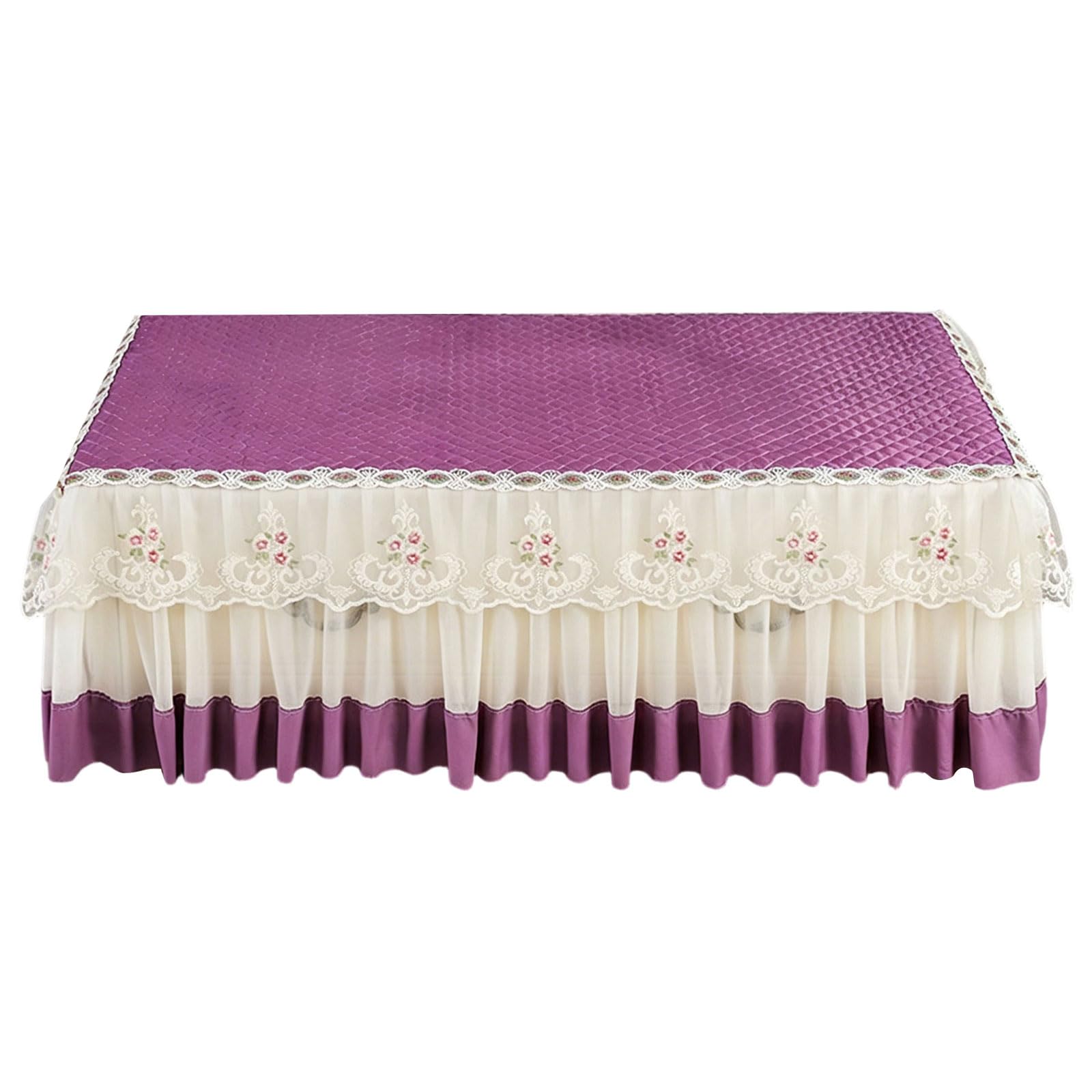 Jazuaiao Multipurpose Table Cover Velvets Fabric Ruffle Lace Rectangular Tablecloth Fit Various Sizes and Decors Styles Family Dinner Cover