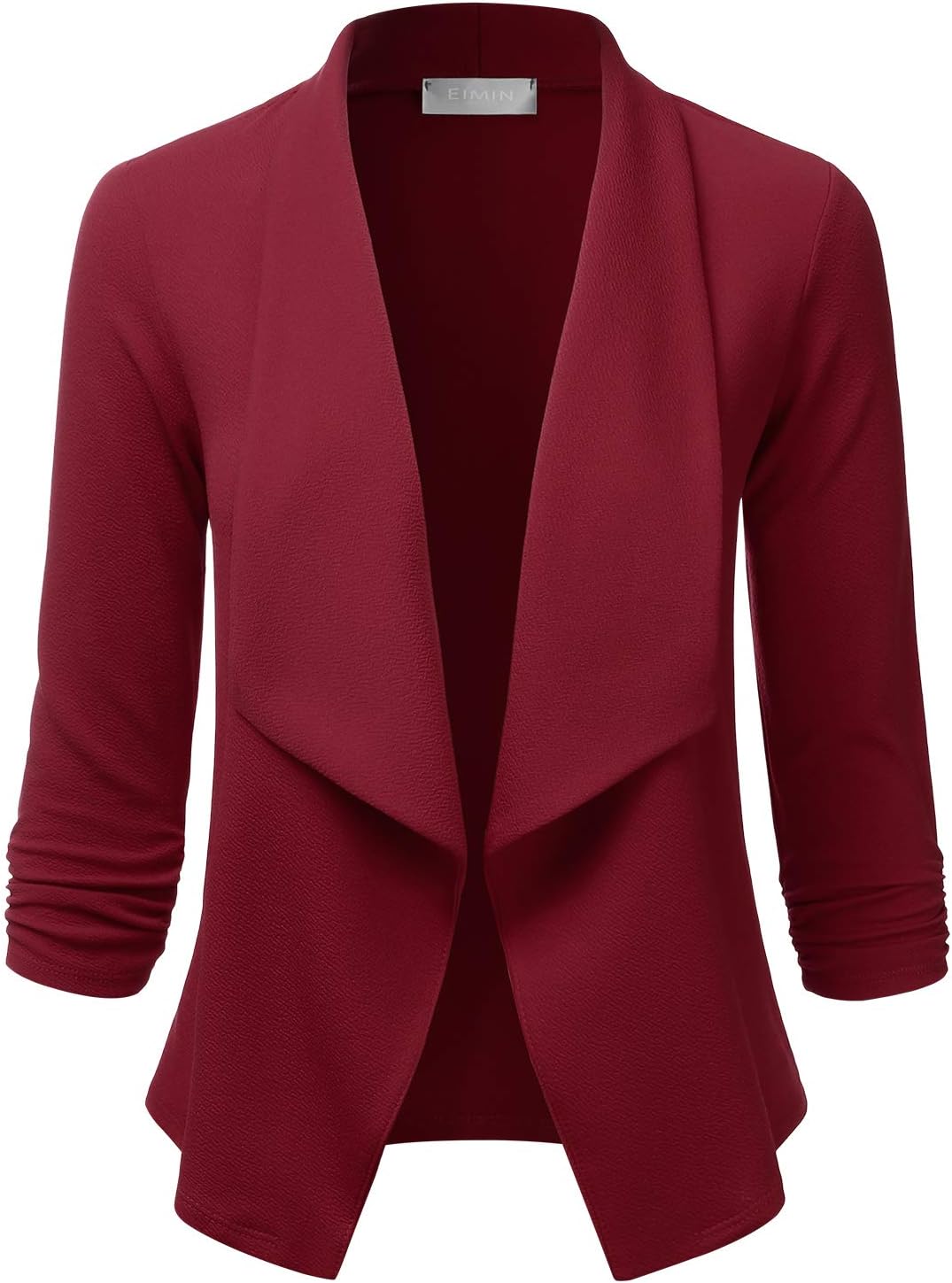 Women's 3/4 Sleeve Blazer Open Front Office Work Cardigan Jacket (S-3XL)