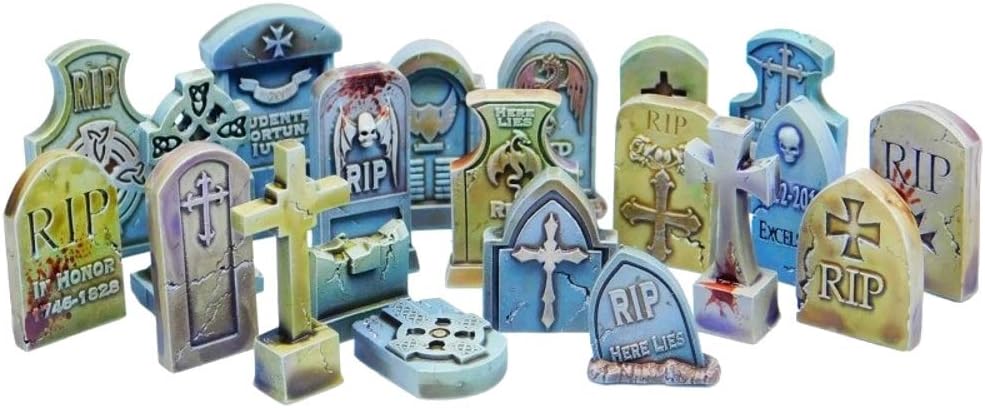 Greenstuff World Miniature Accessories: Tombstones Graveyard Terrain Set