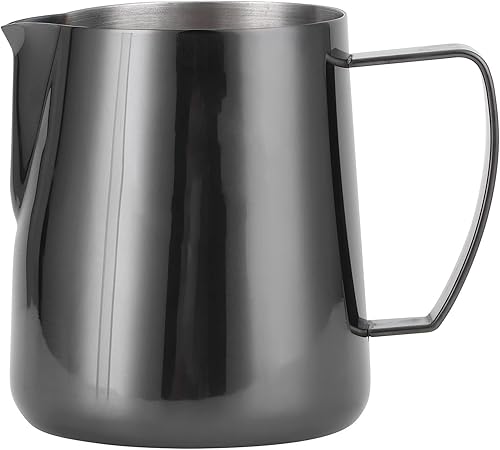 Milk Frothing Pitcher, 13 oz Coffee Milk Frothing Cup, Coffee Steaming Pitcher, Stainless Steel Milk Frother Pitcher, Coffee Latte Art Cup Steaming