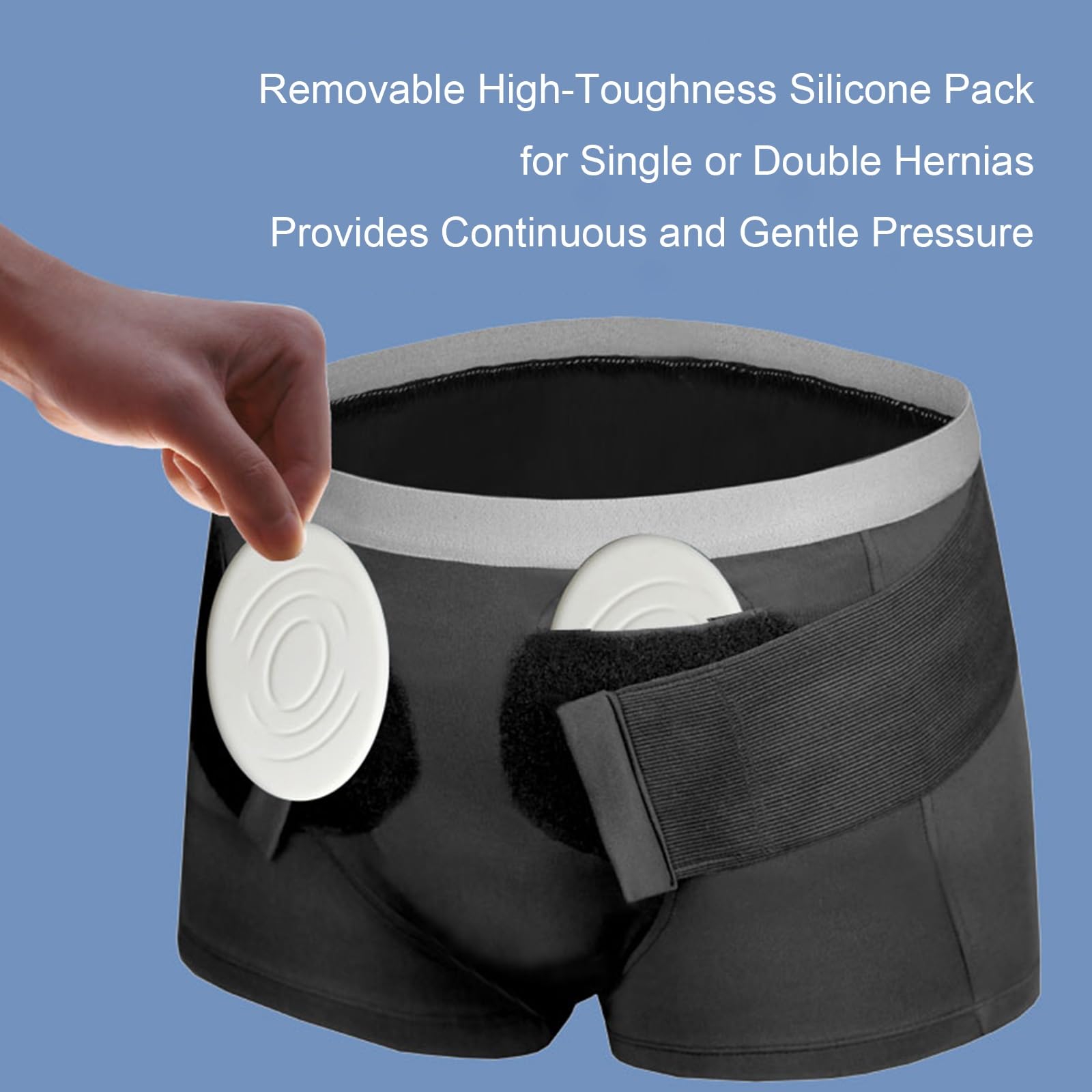 Hernia Belts for Men, Support Brief for Single/Double Inguinal, Hernia Underwear for Men with 2 Removable Pressure Pads(Large)
