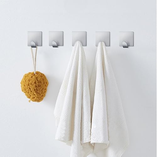 Miniatura 9 de FOTYRIG Ganchos adhesivos resistentes al agua, ganchos de acero inoxidable para colgar abrigos, sombreros, toallas, colgadores de pared, baño y