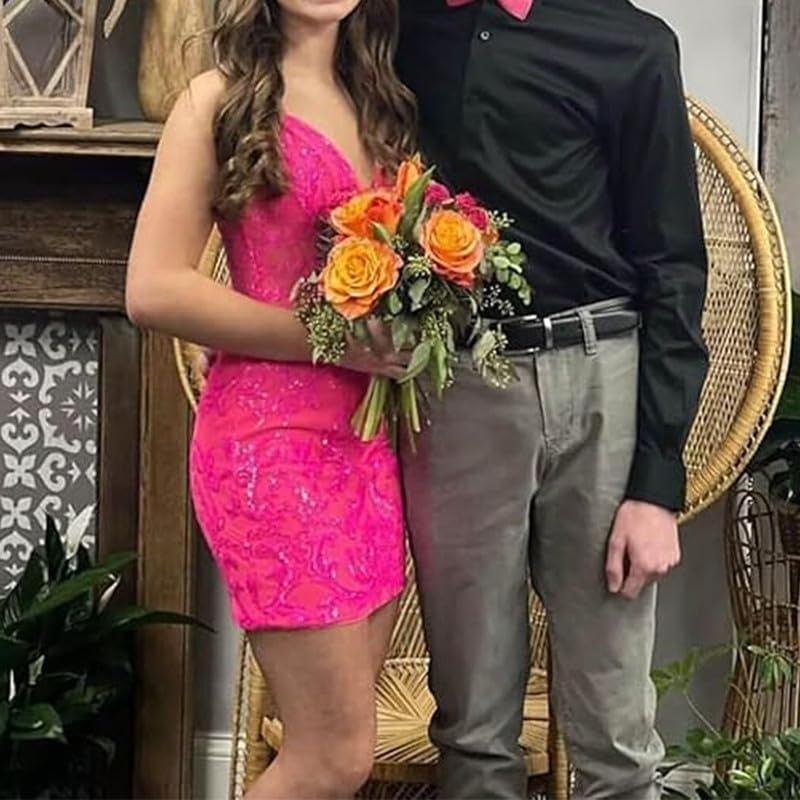 Sparkly Tight Homecoming Dresses for Teens Short Sequin Lace Prom Party Cocktail Dress for Women Mini Bodycon3