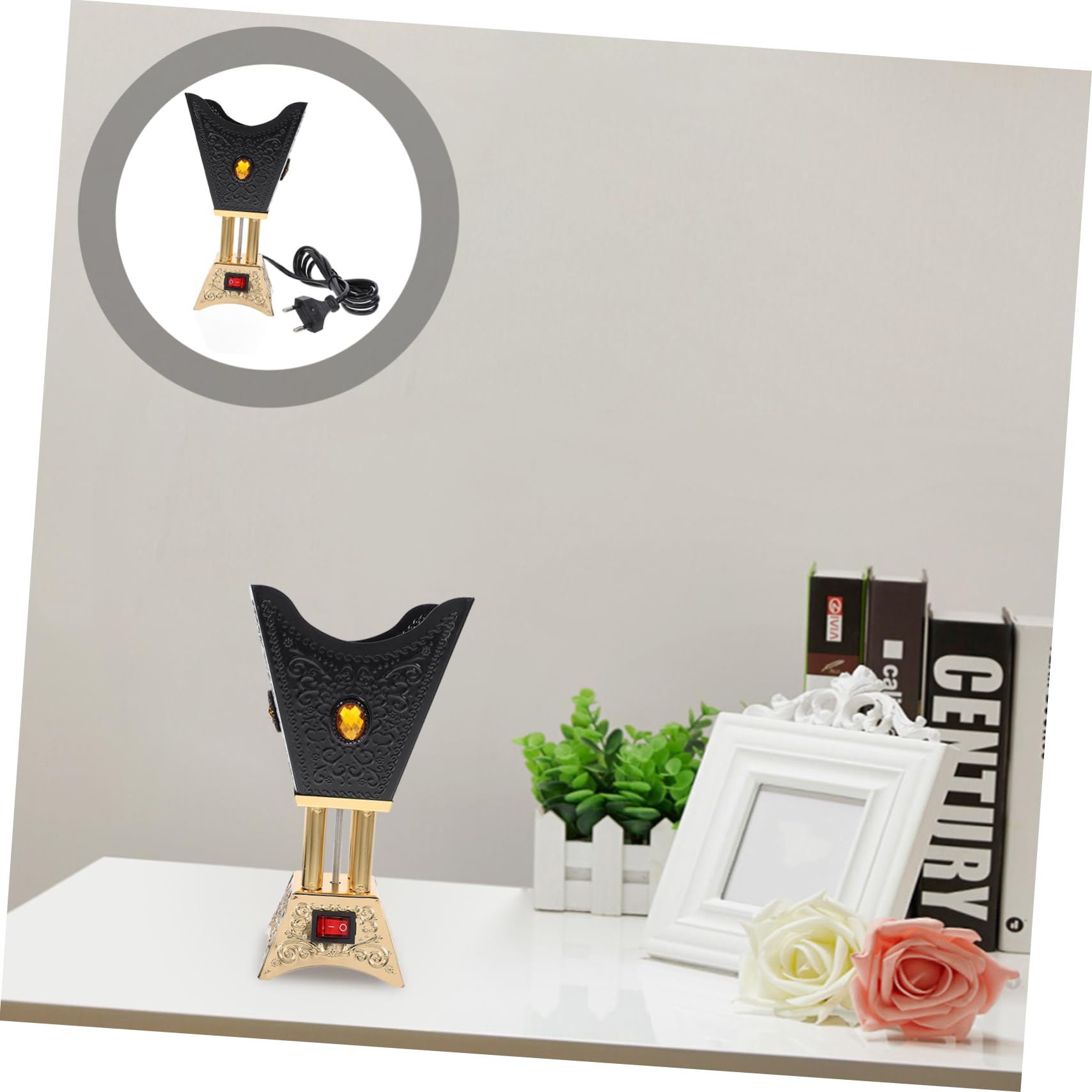 Quemador De Incienso Eléctrico Árabe para Casa De Té Decoración De Centros De Mesa Quemador De Incienso De Metal para Sala De Estar