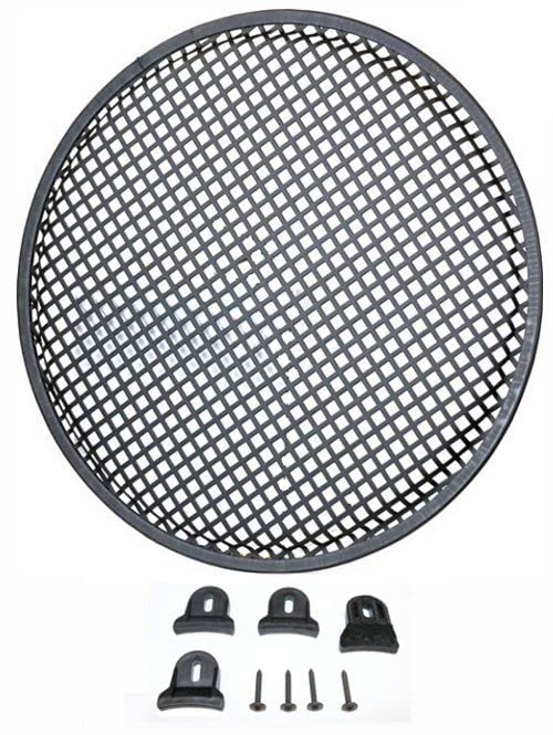 Durable 15-in Diameter Steel Monster Mesh Grill For 15-in Woofers With Hardware Steel Waffle Mesh Rubber Edge Includes Four Slip Resistant Plastic Grill Clamps And Appropriate Screws DEEJAYLED TBH15GR