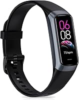 Moremore C60 Fitness Tracker: 24/7 Heart Rate, Blood Pressure, Sleep Tracking, 1.1" AMOLED Screen, IP68 Waterproof for Women Men Android iOS
