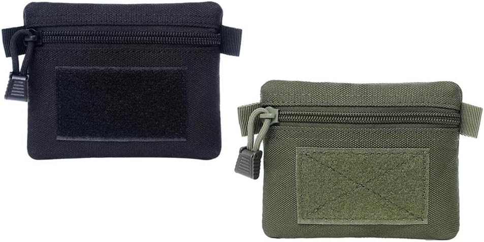 2pcs Wallet Key Pouch Molle Gadget Pouch Accessory Bags | 1000D Nylon, 2 Card Pockets, 3 Small Pockets, Zipper | Essential EDC Outdoor Pocket for Hunting, Hiking, Travel | Men image 2